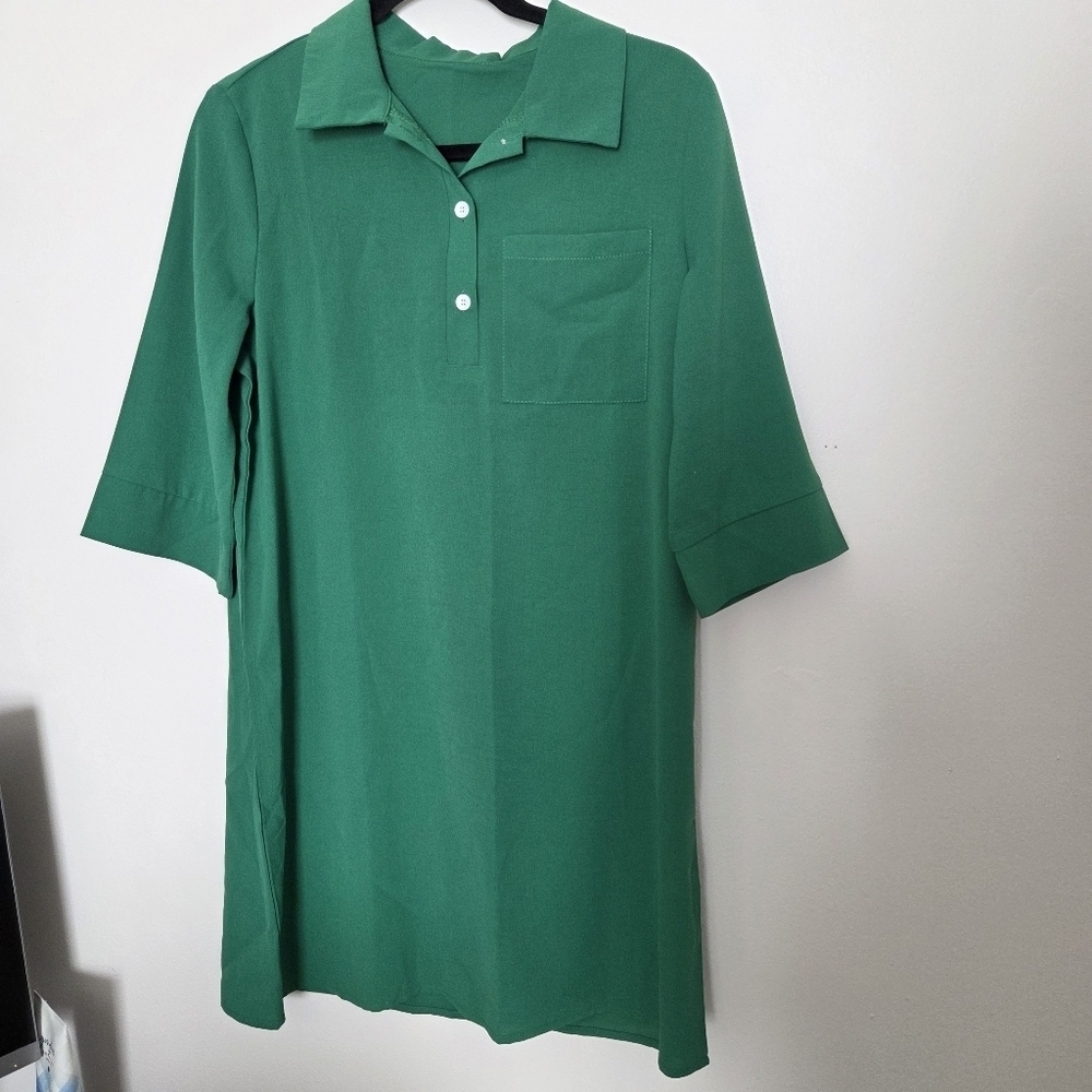 Shein Green Shirt Dress S/M